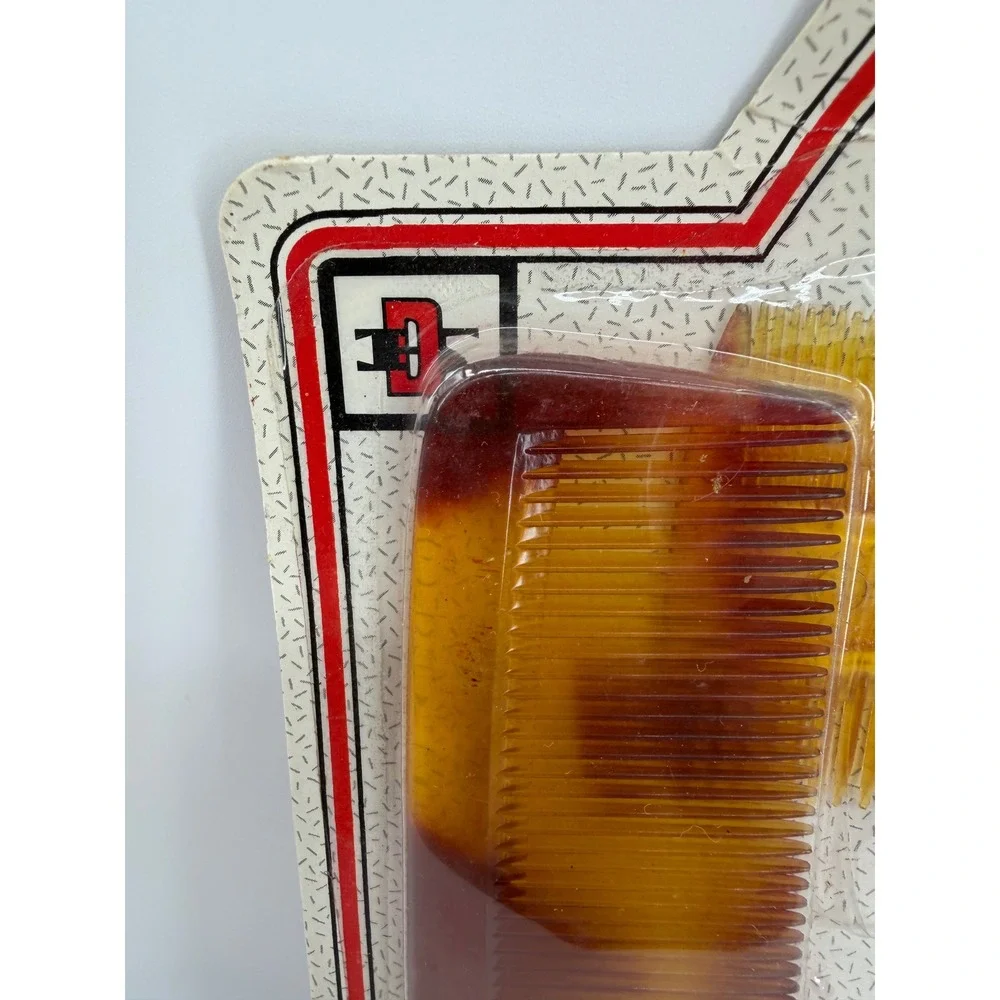 Dura-Kleen Mock Tortoise Hair Combs Set of 6 Brown Vintage No. 331 New
